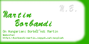 martin borbandi business card
